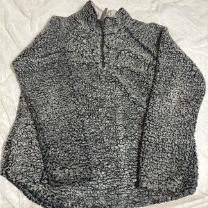 Cozy Gray Sherpa Pullover